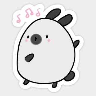 Cute gray bunny drawing Sticker